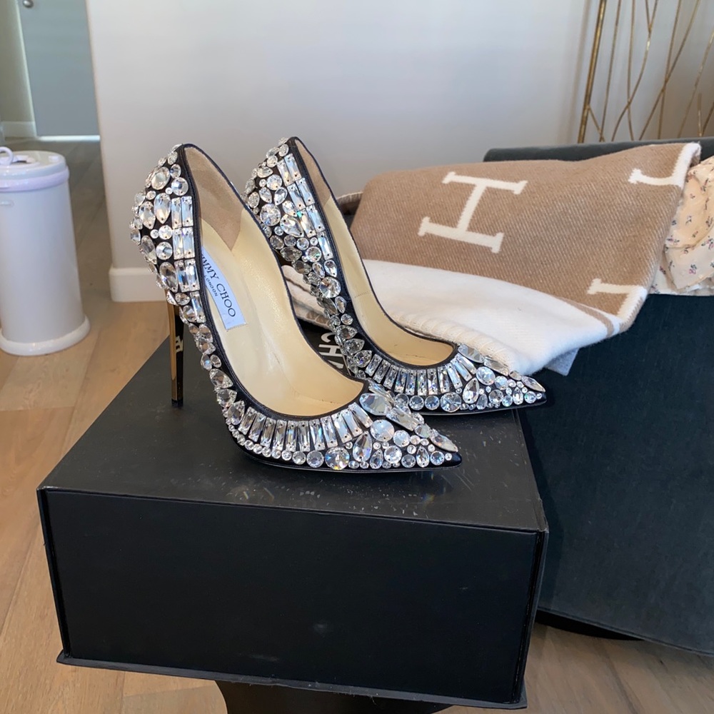 Jimmy Choo Tia Crystal Pumps size 38